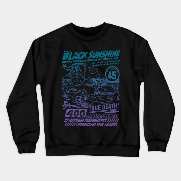 "BLACK SUNSHINE" (BLUE PURPLE HUE) Crewneck Sweatshirt by joeyjamesartworx